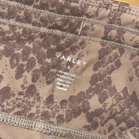 Varley Women’s Snakeskin Print Pull-On Mid-Rise Cropped Leggings Brown Size Smal - Picture 7 of 11